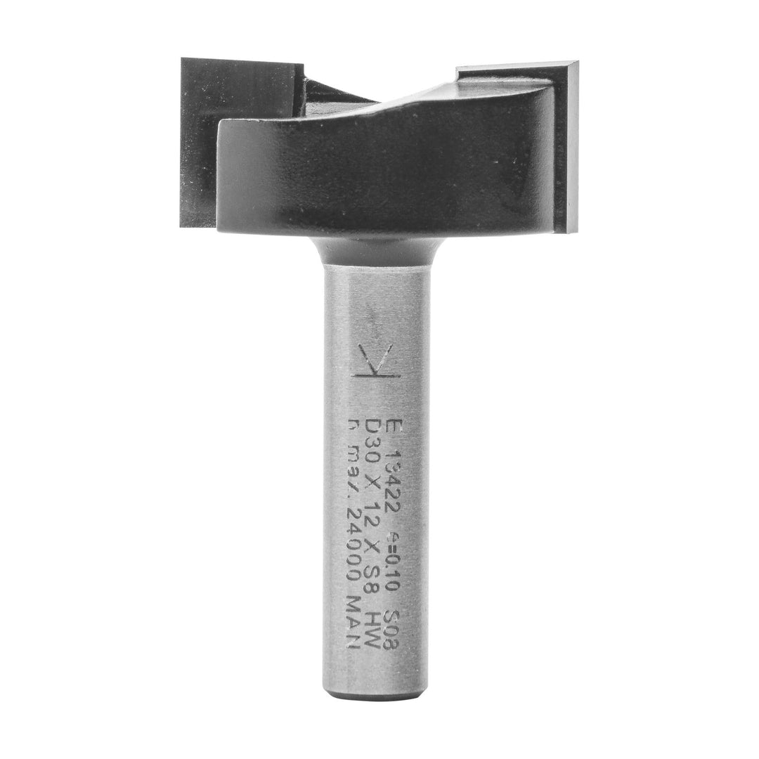 ENT 13422 Planfräser HW, Schaft (S) 8 mm, Durchmesser (D) 30 mm, NL 12 mm, SL 32 mm, GL 48 mm SL=30