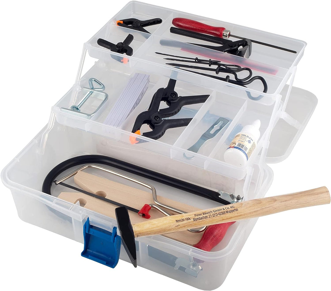Pebaro 650 Laubsäge-Set in Kunststoffbox, 35 Teile, praktischer Koffer, ausklappbare Fächer, komplet
