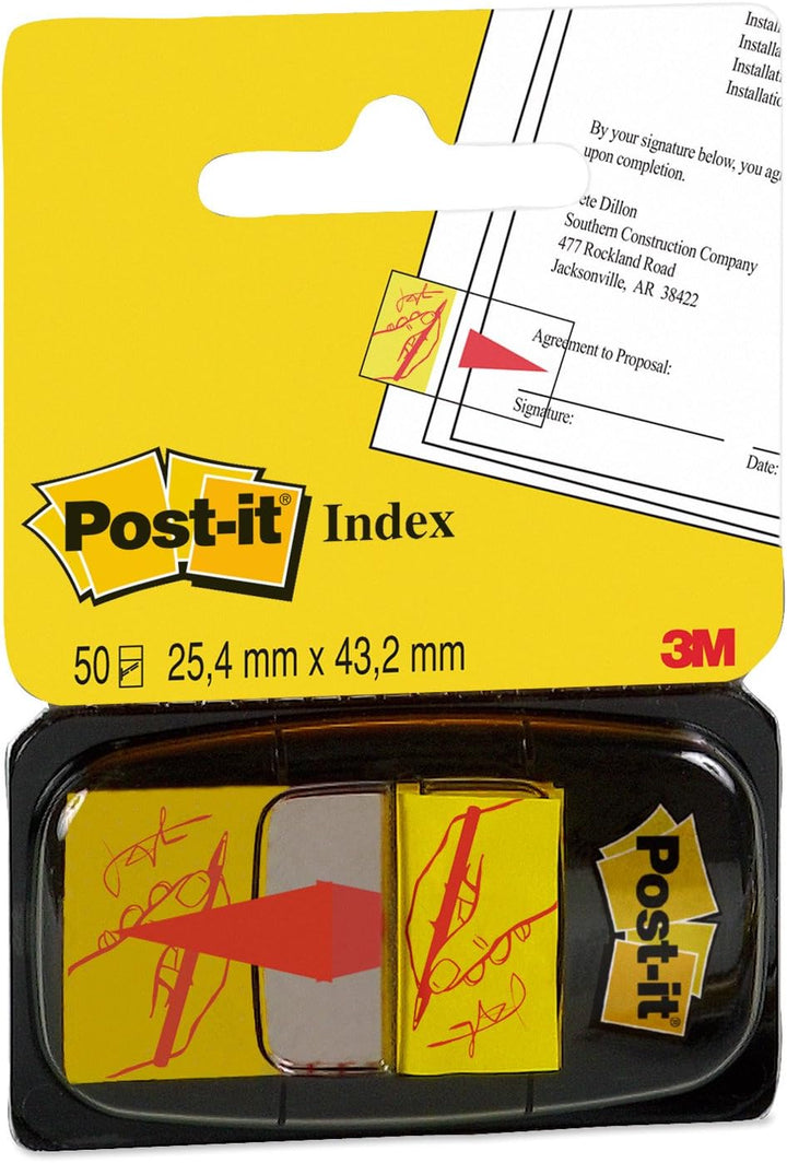 Post-it Index Haftstreifen Medium mit Unterschrifts-Symbol, 12 x 50 Haftstreifen Unterschrift-Symbol