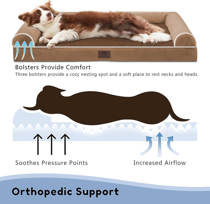 WESTERN HOME Orthopädisches Hundebett mittelgrosse Hunde hundesofa Hundecouch Bettchen mit Hoher Ran