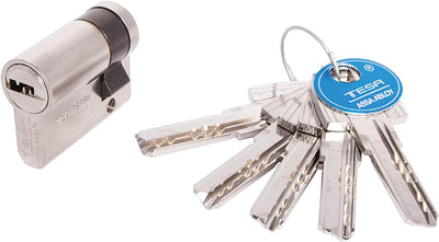 Tesa Assa Abloy Sicherheits-Zylinder, M6503010N Schlüssel - Kurzer Nocken Vernickelt 30x10mm, Schlüs