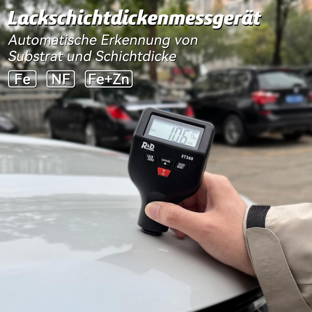 Lackmessgerät Auto RDINSCOS Schichtdickenmessgerät Autolack Lackdickenmessgerät für Auto Car Karosse