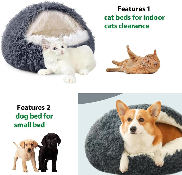 Flauschig Hundebett Muschelform Katzenbett Warm Tierbett Haustierbett Waschbar Hundesofa Katzensofa