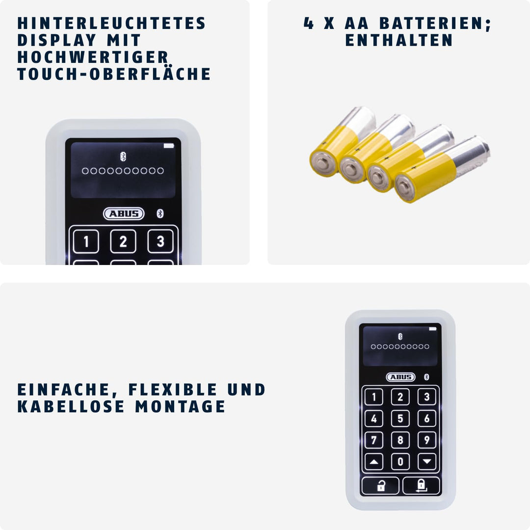 ABUS HomeTec Pro Bluetooth-Tastatur CFT3100 - Codeeingabe Zum Ã–ffnen Der Haustür - Für Den HomeTec