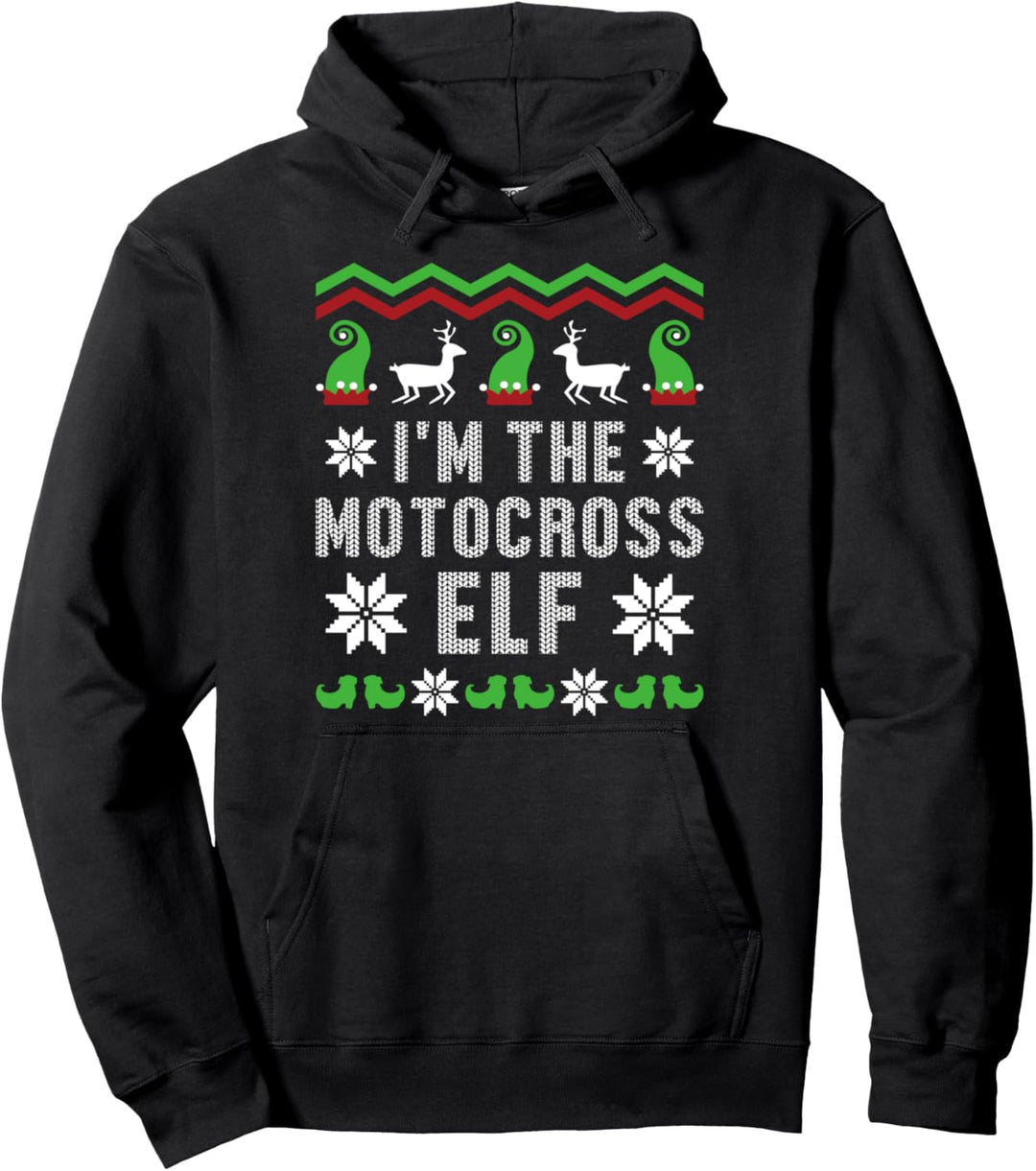 Elf Motocross Ugly Christmas Dirt Bike Motorrad Geschenk Pullover Hoodie