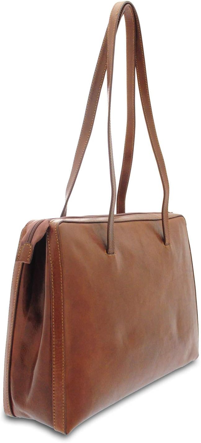 GIUDI ® - Damenhandtasche aus Rindsleder, klassisch, Schultertasche, Umhängetasche, Made in Italy, E