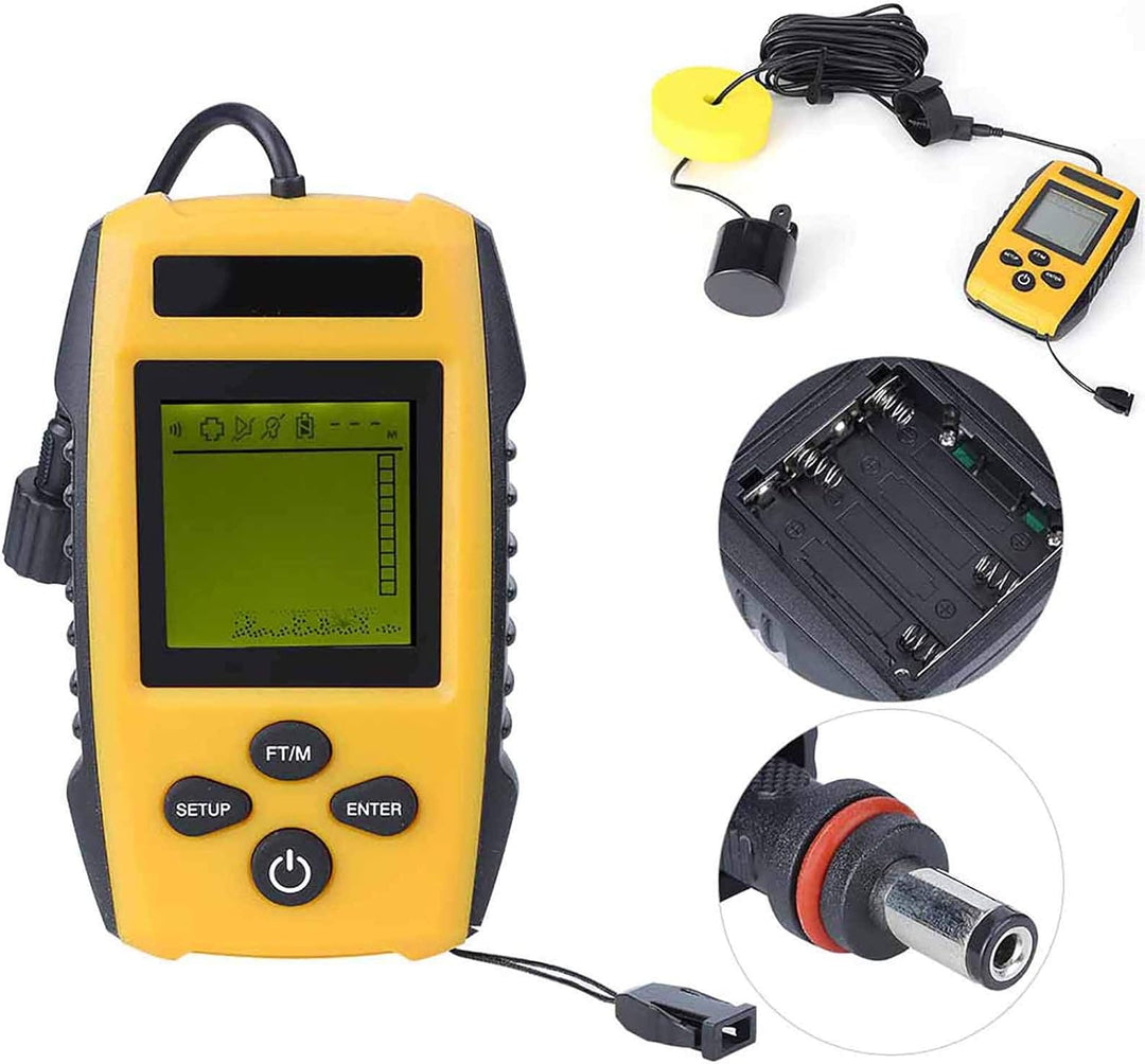 Fischfinder Sonarsensor 200 kHz Tragbarer Sonar Fischfinder LCD Display Angeln Tiefenmesser 0,7 m bi