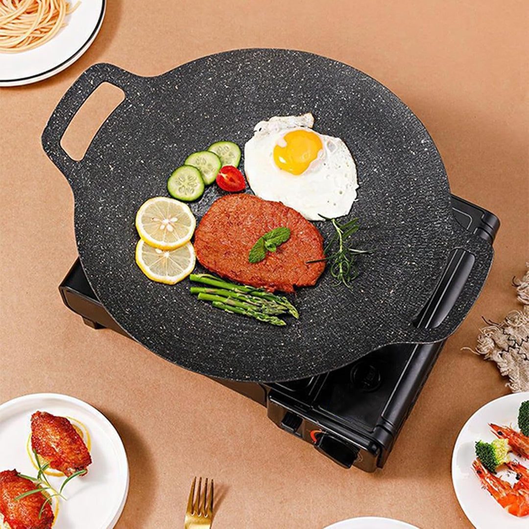 Generisch Grillpfanne für Innenkoch, koreanischer Grillgrill - Gusseisen rund Grill Ritterpfanne - T