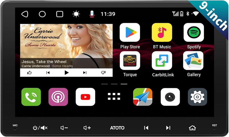 ATOTO S8MS 9" QLED 1280 * 720 Android Doppel Din Armaturenbrett-Einbau-Autoradio, Drahtloses Android