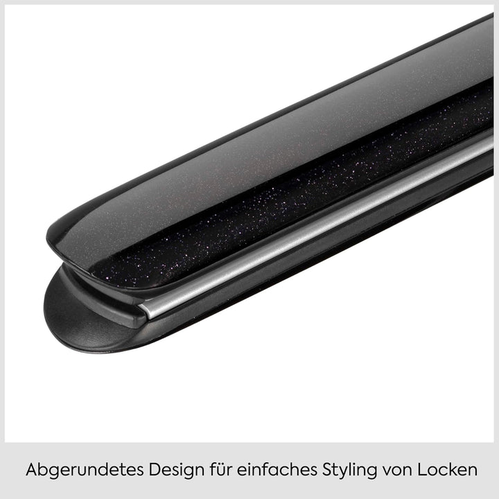 BaByliss Midnight Shine Glätteisen, Haarglätter mit Titan‑Keramikplatten, Extra lange Stylingplatten