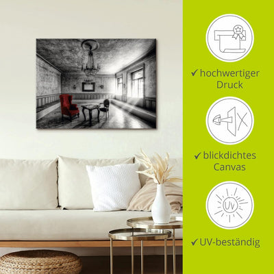 ARTland Leinwandbilder Wandbild Bild auf Leinwand 40 x 30 cm Wanddeko Architektur Lost Place Zimmer