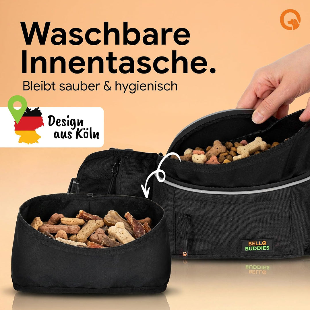 Leckerlitasche für Hunde I Bauchtasche mit Schnellzugriff inkl. wechselbarer Innentasche & Leinenhal