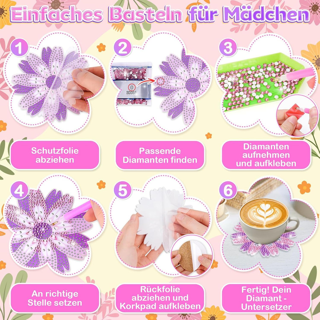 Basteln Mädchen 8 9 10 7 Jahre: Geschenke für Mädchen 7 8 9 10 11 Jahre Diamond Painting Kinder Blum