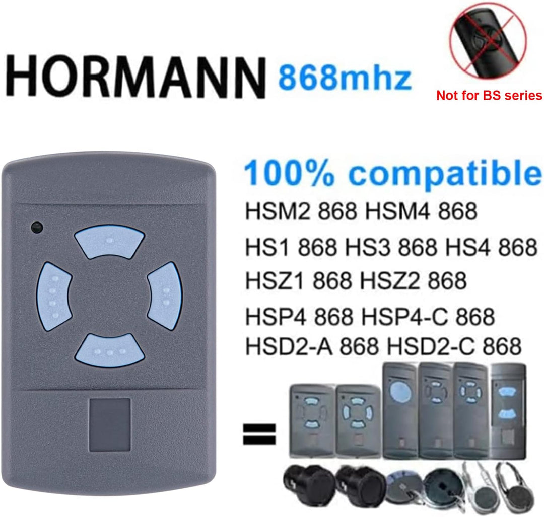 Garagentoröffner Fernbedienung für Hörmann Handsender HSM4-868, 4-Befehl, komlatible mit alle Hörman