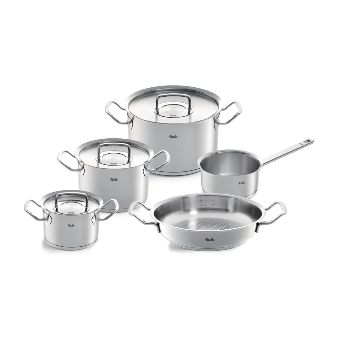 Fissler Original-Profi Collection / Edelstahl-Kochtopfset, 5-teilig, Topf mit Metall-Deckel (3 Kocht