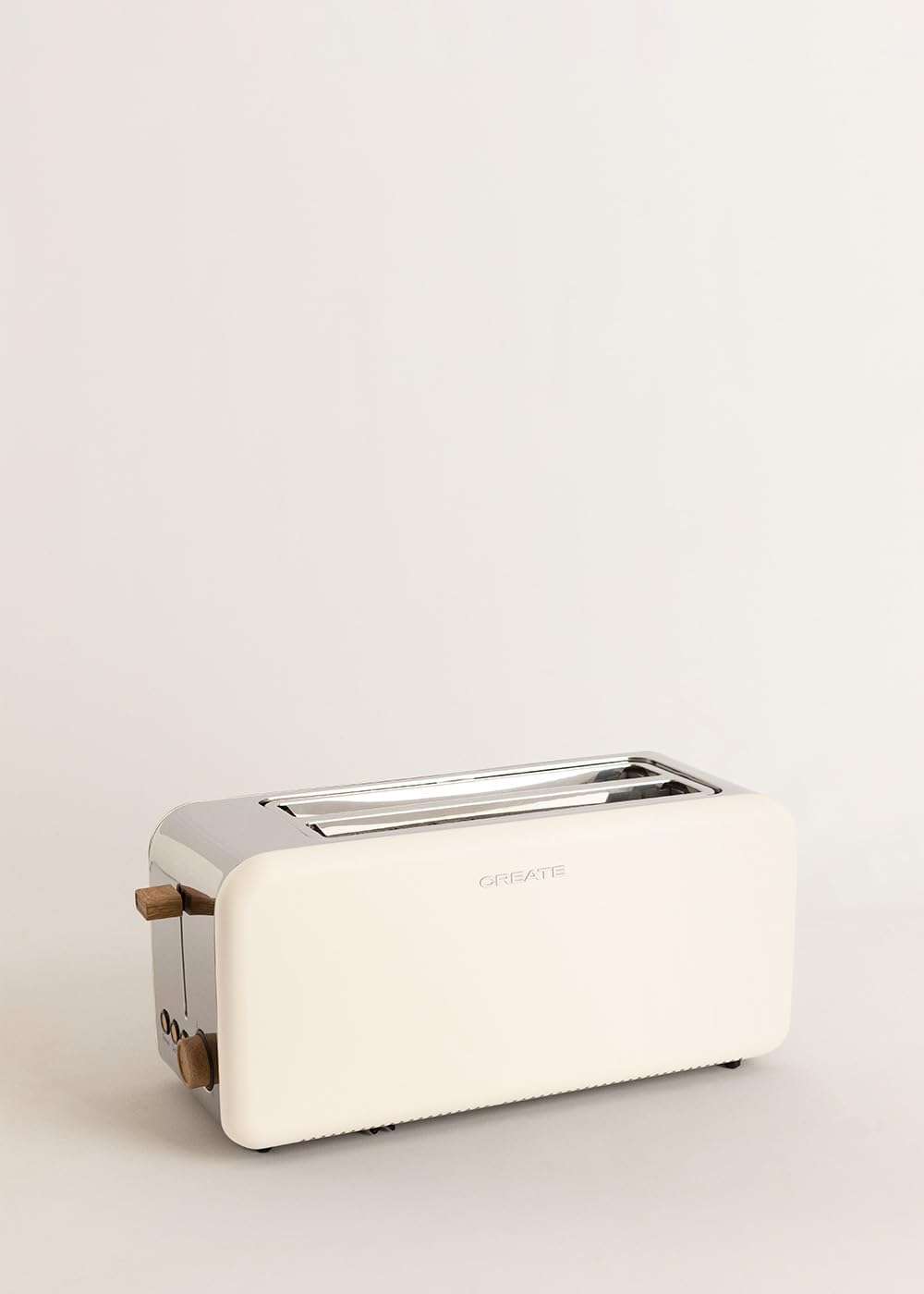CREATE/TOAST RETRO XL/Toaster Cremeweiss / 6 Leistungsstufen, Krümelschublade, Thermostat, Auftauen,