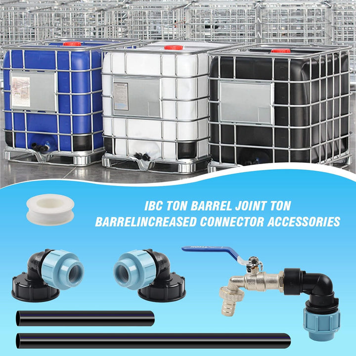 STEEIRO IBC Schwanenhals 3/4" Auslaufhahn,IBC Adapter Tank Ventil Auslaufhahn Wasserhahn für Regenwa