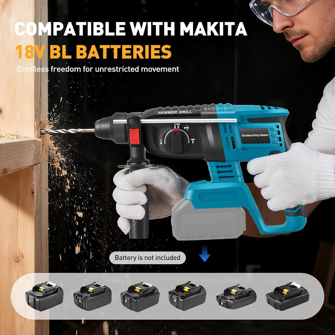 Batteriehammerbohrer für professionelles 18 V System, Haedswer kompatibel mit der Makita 18 V Batter