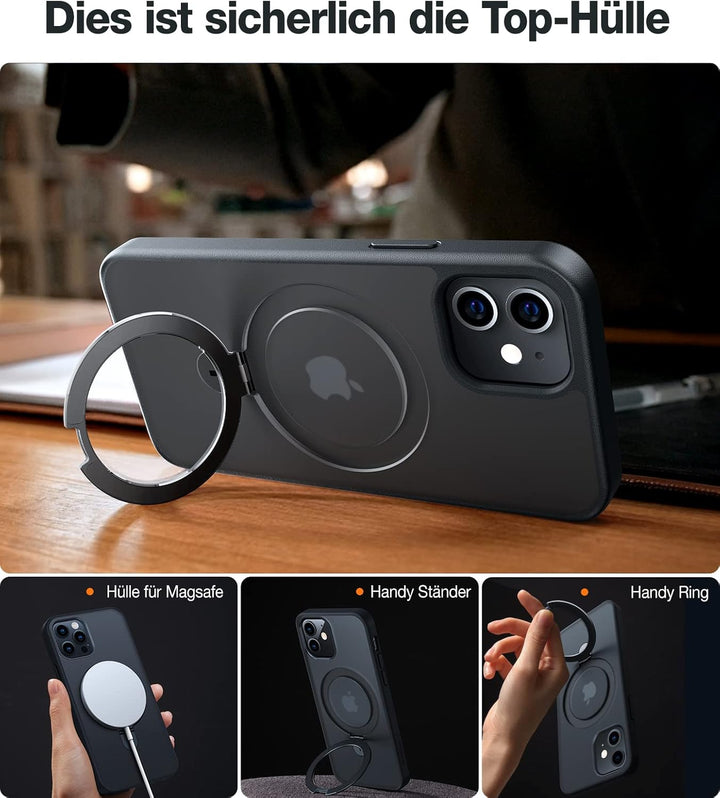 TORRAS für MagSafe-Ständer für iPhone 12 Hülle, iPhone 12 Pro Hülle mit Unsichtbar Ring Zertifiziert