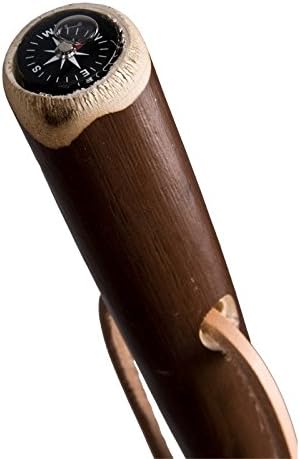Stock-Fachmann Wanderstock Kastanie gebeizt mit Lederschlaufe und Kompass 100.0 Zentimeter, 100.0 Ze