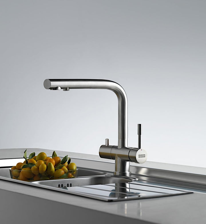 Franke Water Zwei-Funktionen-Spültischbatterie Atlas Clear 120.0179.978 mit Festauslauf edelstahlfar
