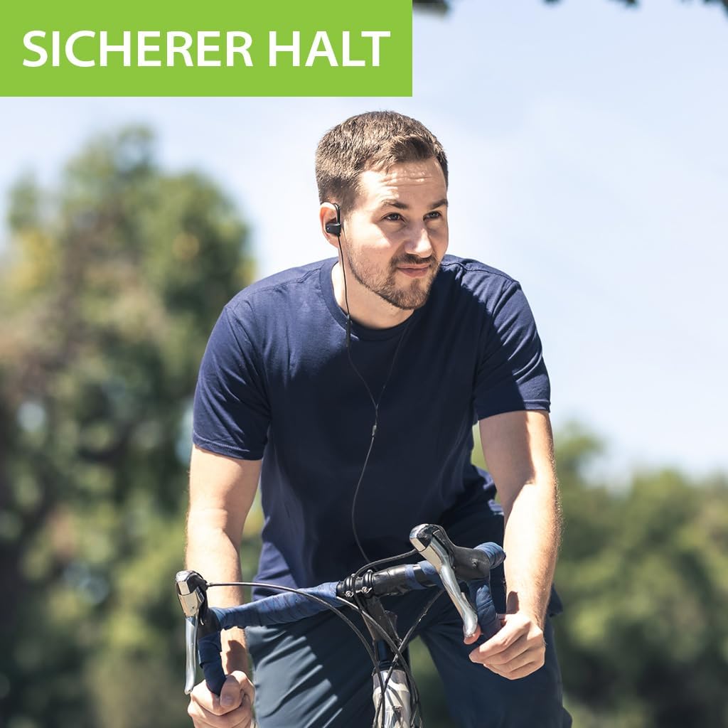 Avantree E171 - AUX 3.5mm Sport Kopfhörer kabelgebunden mit Mikrofon, schweissfest, zum Laufen, Over