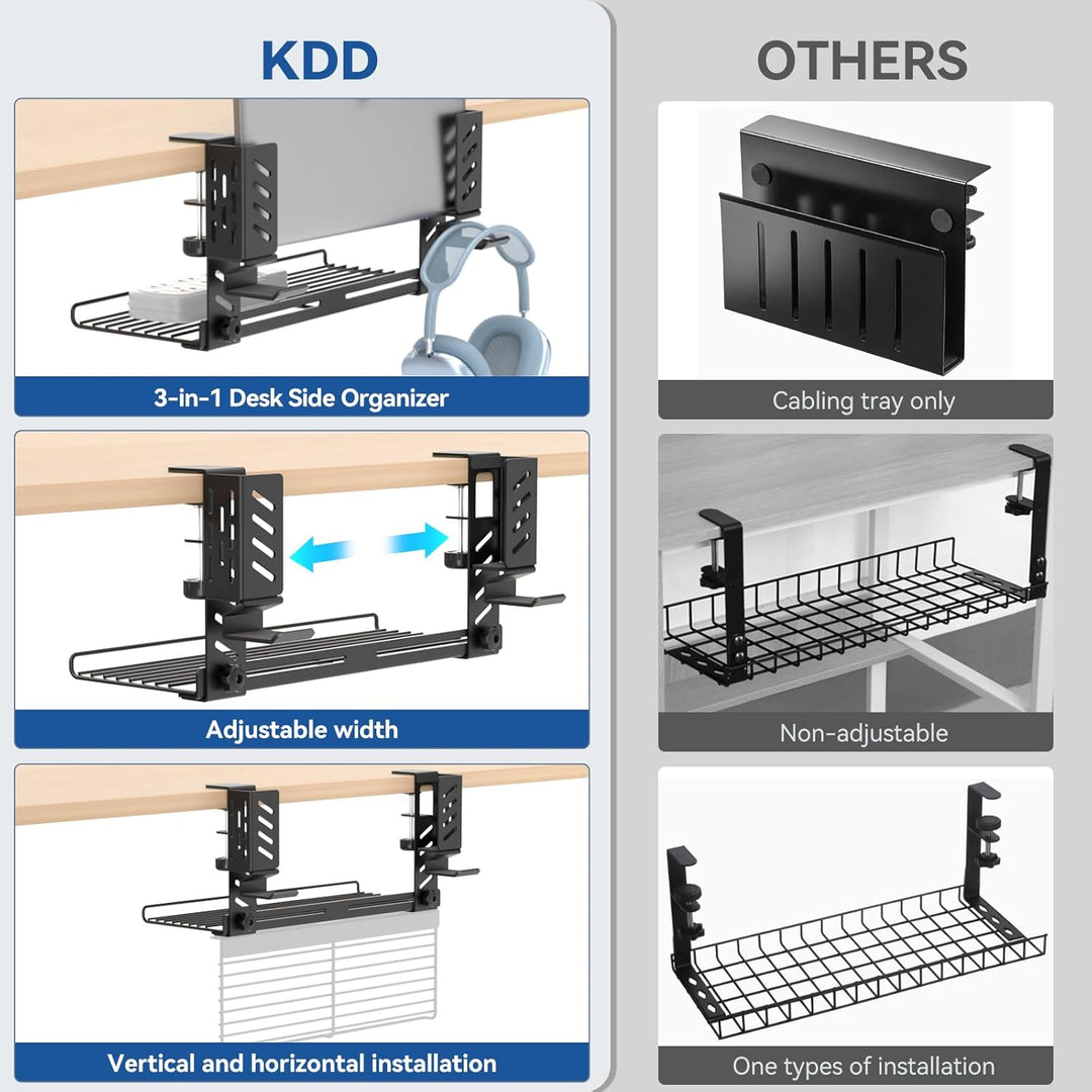 KDD Vertikaler Laptop Ständer - Schreibtischseiten Laptop Halterung mit Kabelmanagement & Headset Ha