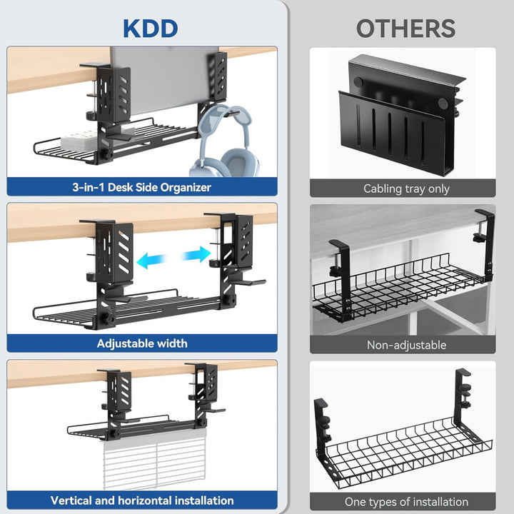 KDD Vertikaler Laptop Ständer - Schreibtischseiten Laptop Halterung mit Kabelmanagement & Headset Ha