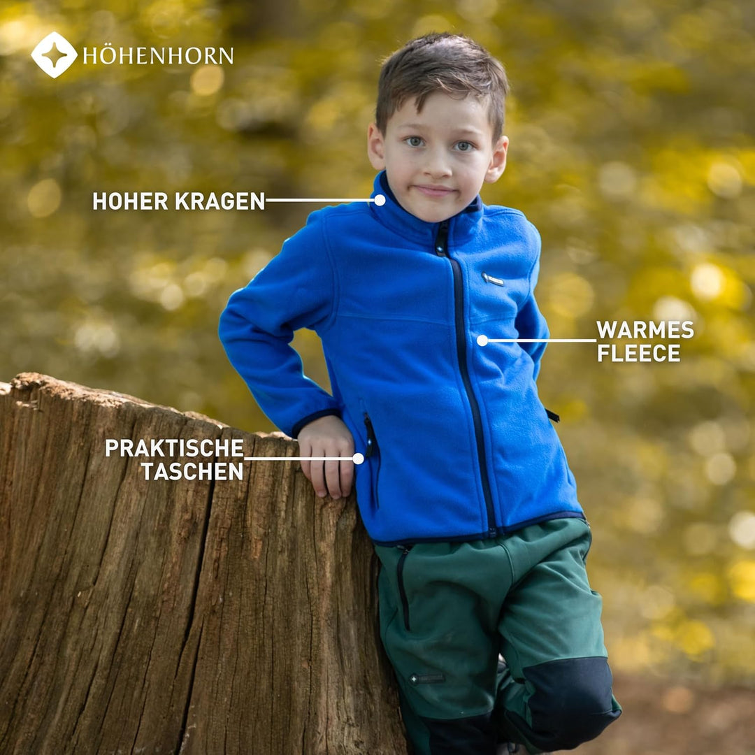 Höhenhorn Leggon Kinder Fleece Jacke Jungen Mädchen Full Zip Outdoor Freizeit 152 Blau/Dunkelblau, 1