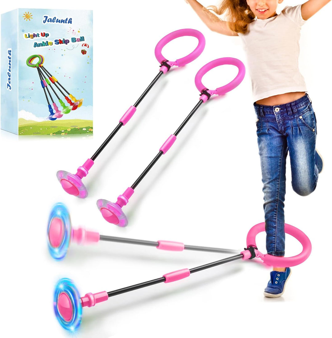 Jalunth Springring Fusskreisel Swing Wheel Outdoor Draussen Garten Strand Blinkt Skip Ball Spielzeug
