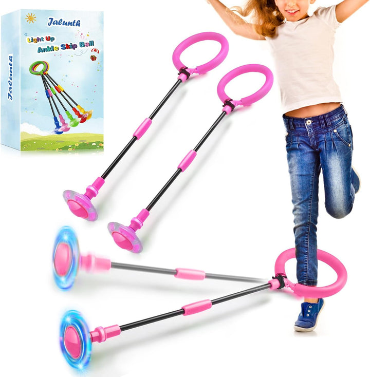 Jalunth Springring Fusskreisel Swing Wheel Outdoor Draussen Garten Strand Blinkt Skip Ball Spielzeug