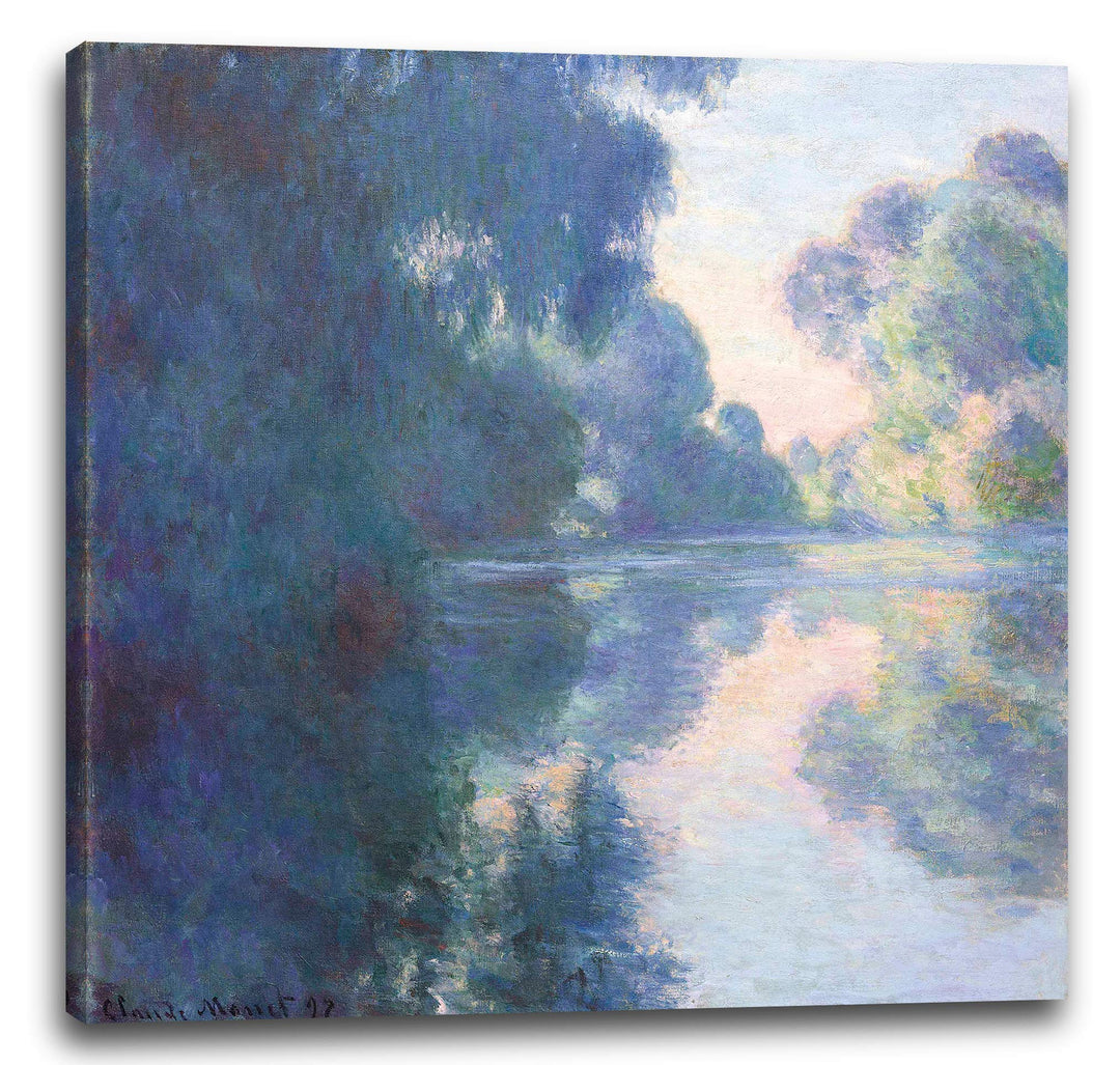 Printed Paintings Leinwand (70x70cm): Claude Monet - Morgen auf der Seine 70x70 cm, 70x70 cm