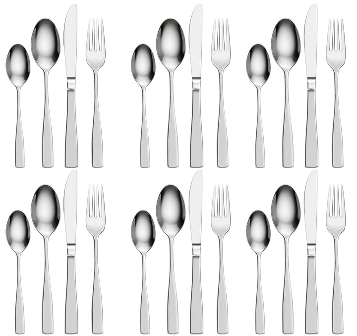 Besteck Set für 6 Person, 24er-Set Messer Gabel Löffel aus Edelstahl Spülmaschinenfestem für Küche,