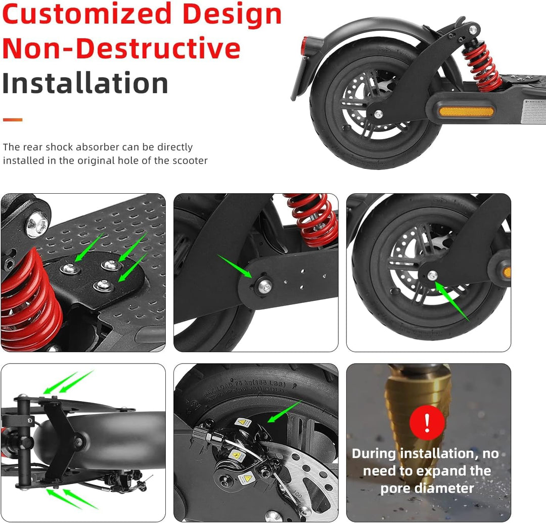 ulip Stossdämpfer-Set hinten Elektroroller Stossfänger Stossdämpfung Rücklicht Zubehör für Scooter X