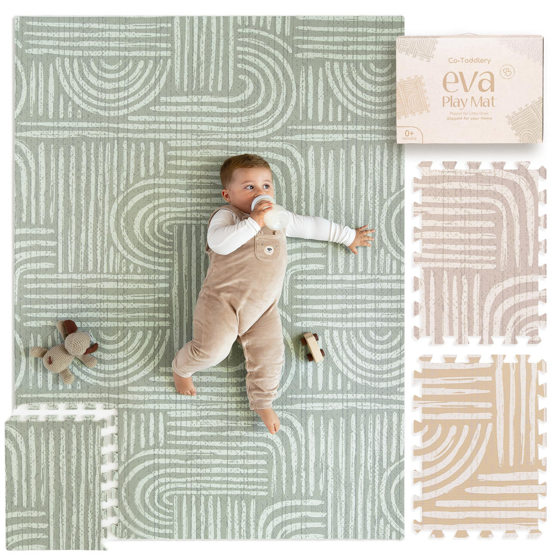 Puzzlematte Baby – Premium Krabbelmatte Baby aus EVA Schaum, Kinderteppich im zeitlosen Design, ruts
