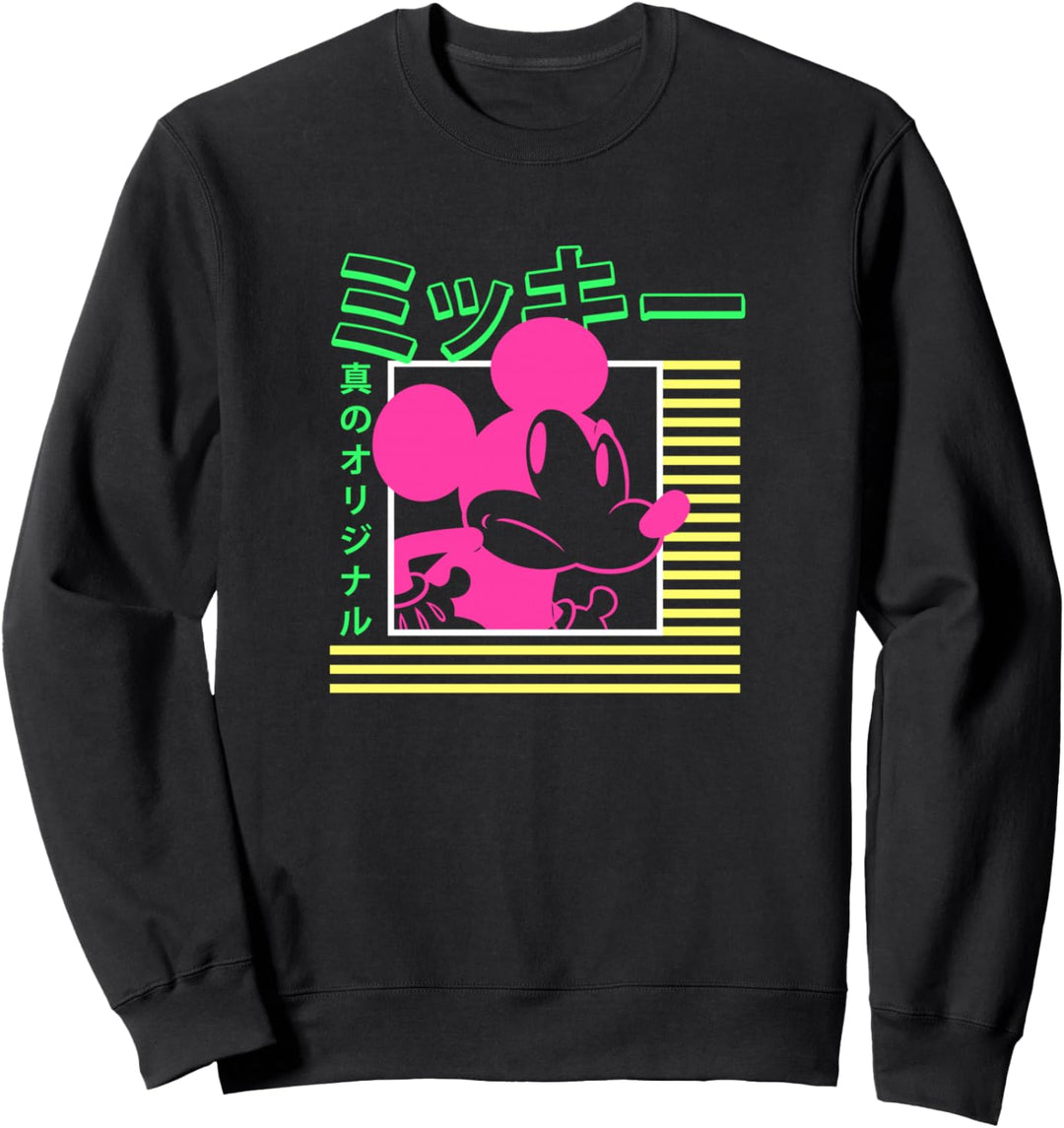 Disney Mickey Mouse Vintage Kanji Neon Portrait Sweatshirt