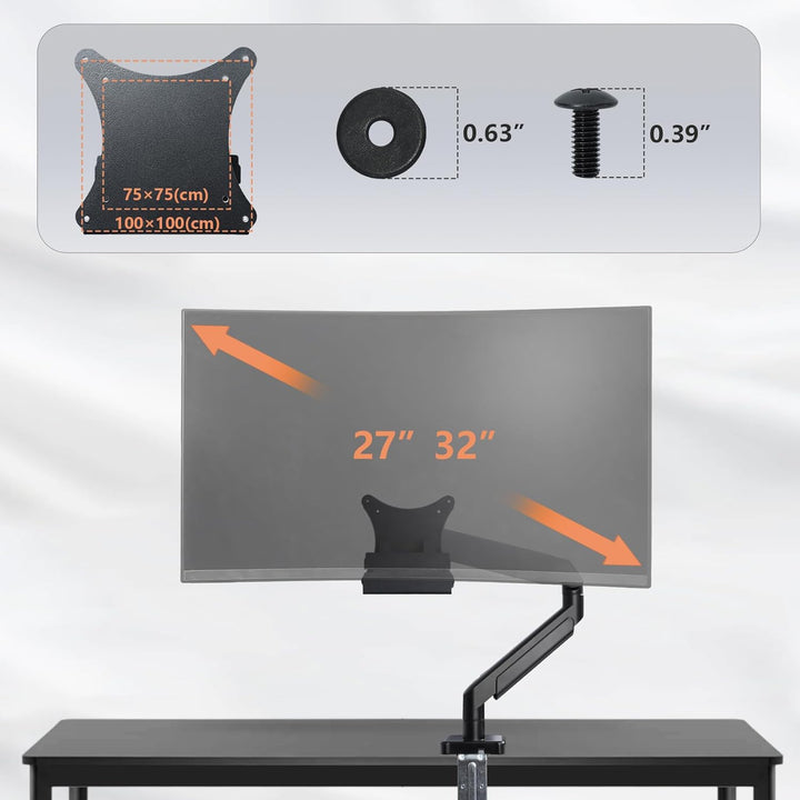 S39C T55 Mount Adapter kompatibel mit gebogenen Monitor Samsung 24" 27" 32" T550 S39C