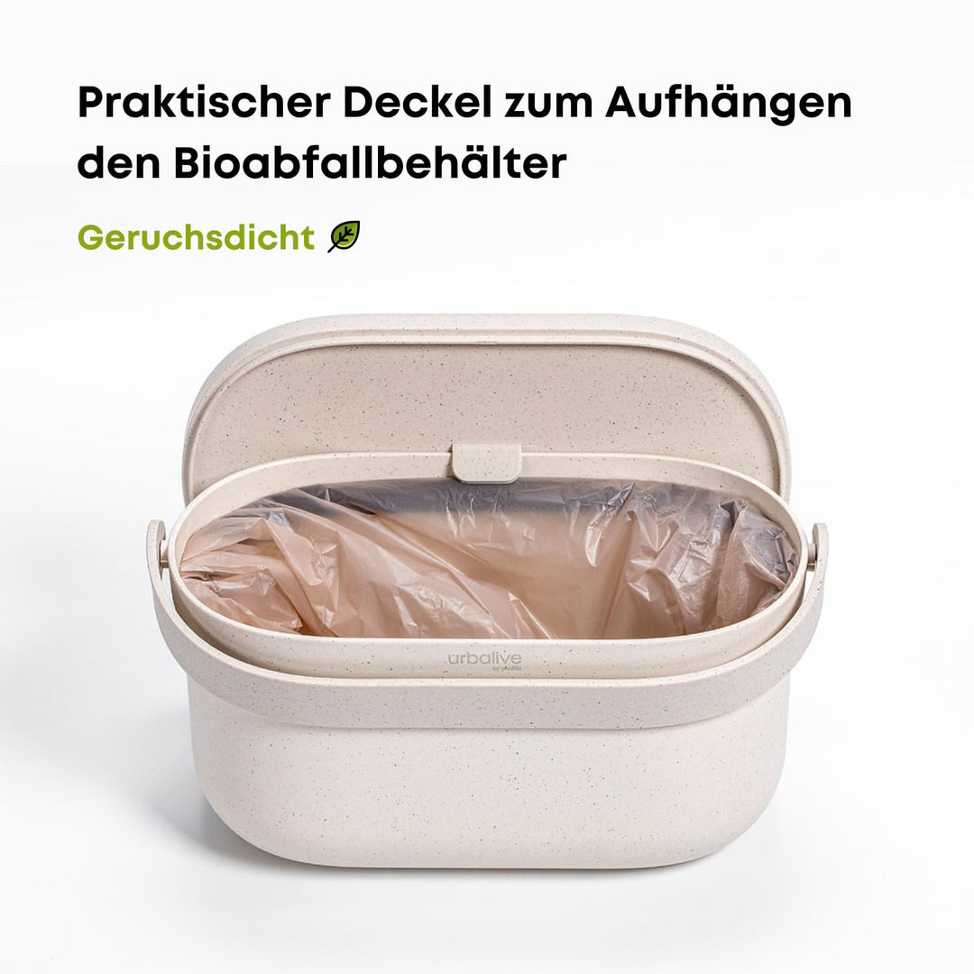 Urbalive Design Biomülleimer Küche 4L - Komposteimer Küche mit Deckel - Kleiner Mülleimer für alltäg