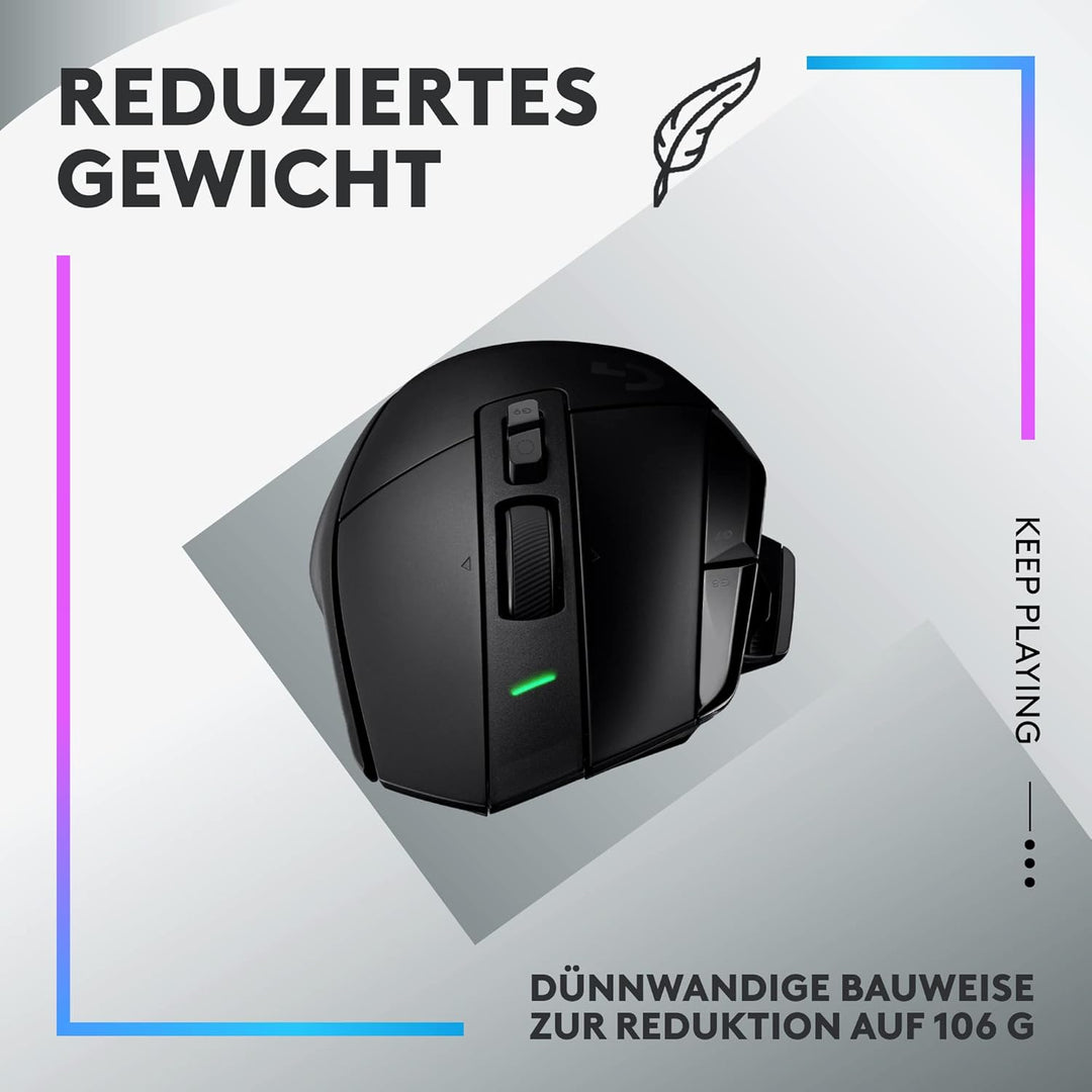 Logitech G502 X PLUS LIGHTSPEED Kabellose RGB-Gaming-Maus - Optische Maus mit LIGHTFORCE Hybridschal