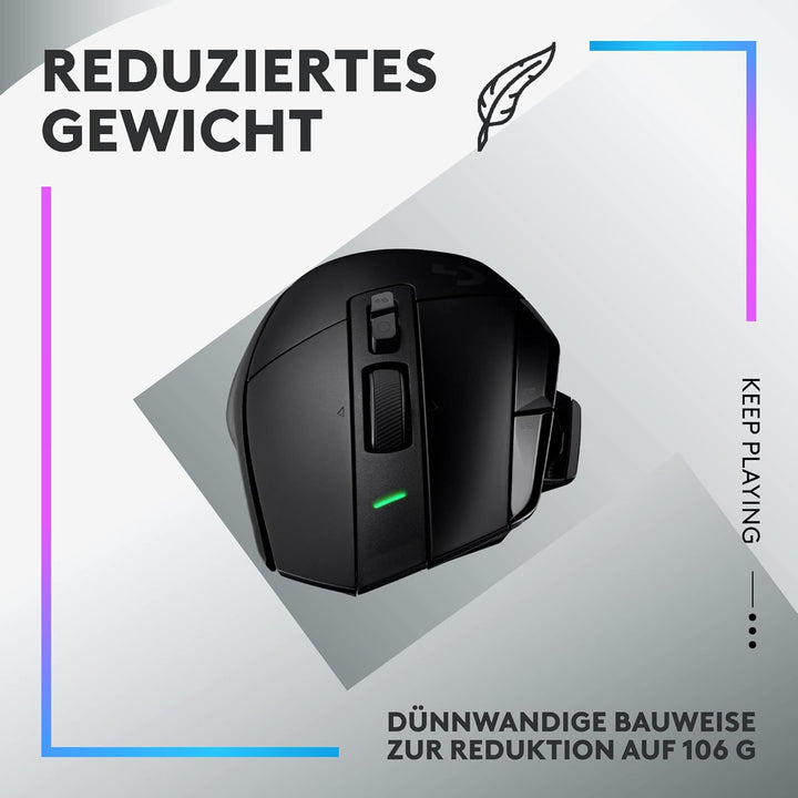 Logitech G502 X PLUS LIGHTSPEED Kabellose RGB-Gaming-Maus - Optische Maus mit LIGHTFORCE Hybridschal