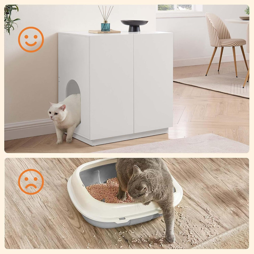 unipaws Hohes Katzenklo Möbel mit Regalen, Verstecktes Katzenklo Gehäuse für hohe oder Top Entry Kat
