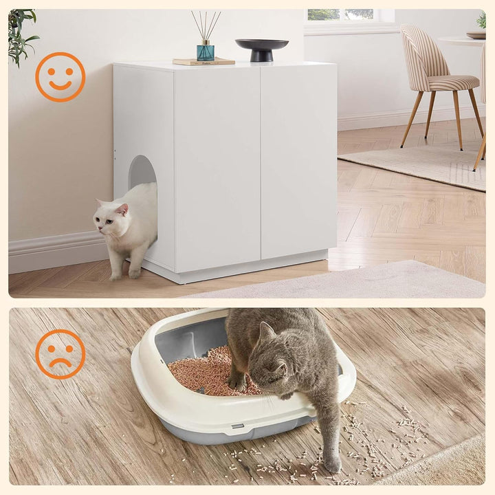 unipaws Hohes Katzenklo Möbel mit Regalen, Verstecktes Katzenklo Gehäuse für hohe oder Top Entry Kat