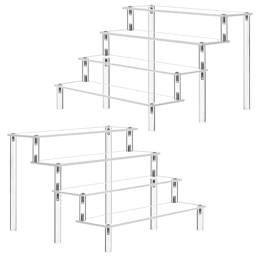 Präsentationsständer mit 4 Ebenen, transparent (2 Packungen), 2 Packungen