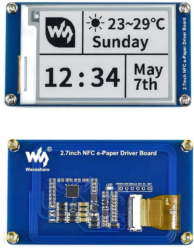IBest 2.7inch Passive NFC-Powered e-Paper Module Black/White e-Ink Display, No Battery Required, Wir