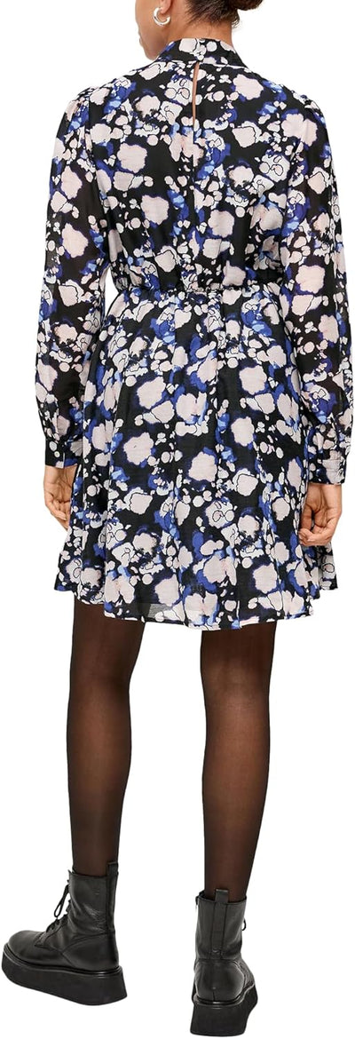 Q/S by s.Oliver Damen Blusenkleid mit Allover Print 38 99a0, 38 99a0