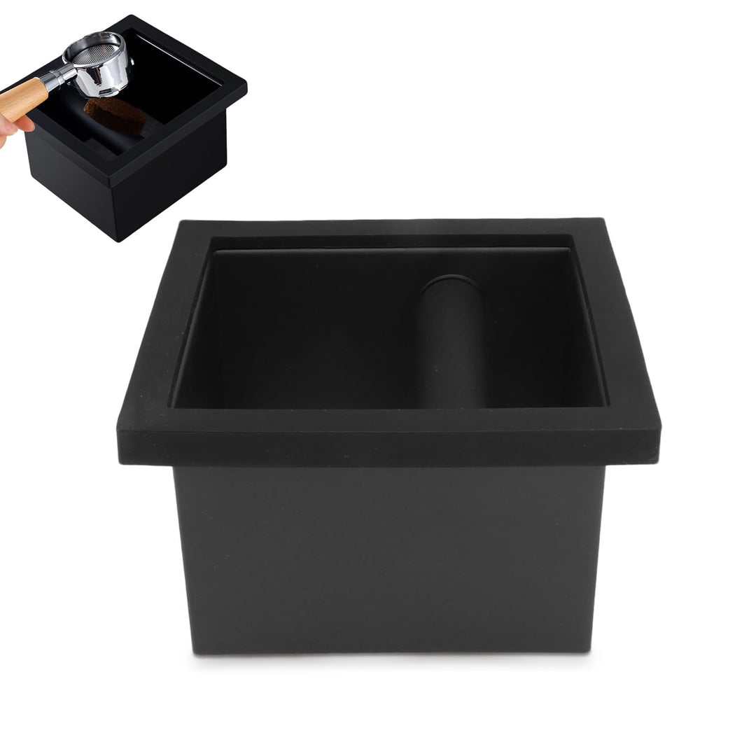 Desktop-Kaffeeklopfbox, bodenloser Gummi-PTFE-Kaffeesatzbehälter, quadratischer Kaffeeabfalleimer fü