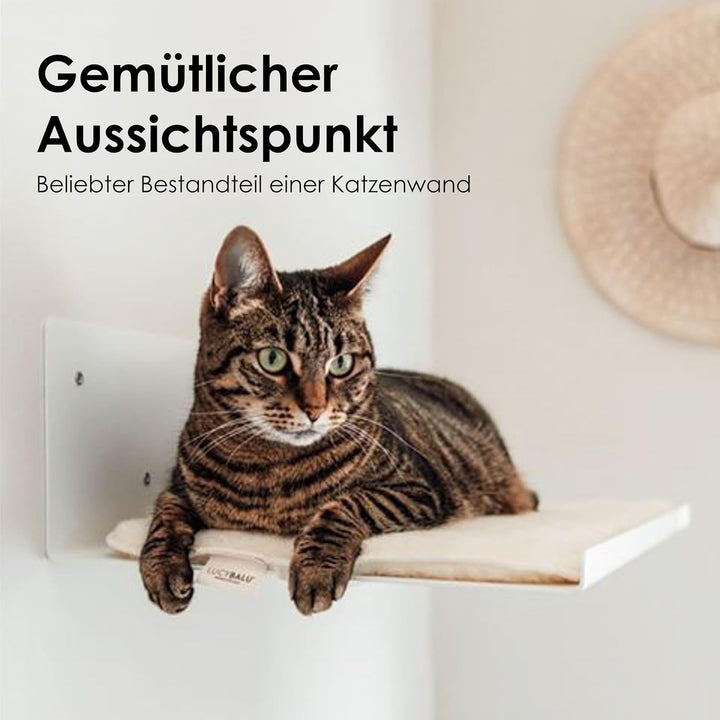 LucyBalu® Wandliege für Katzen | Katzenbett für die Wand | Katzen Wand Liegeplatz | Katzen Wandbett