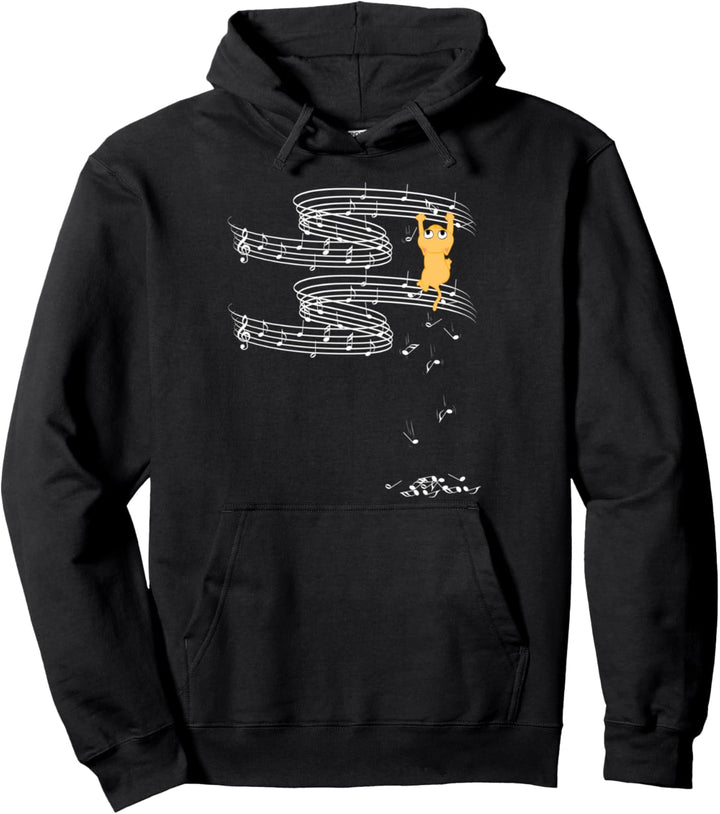 Lustige Katze am Notenblatt Noten Musik Katzenfreund Pullover Hoodie