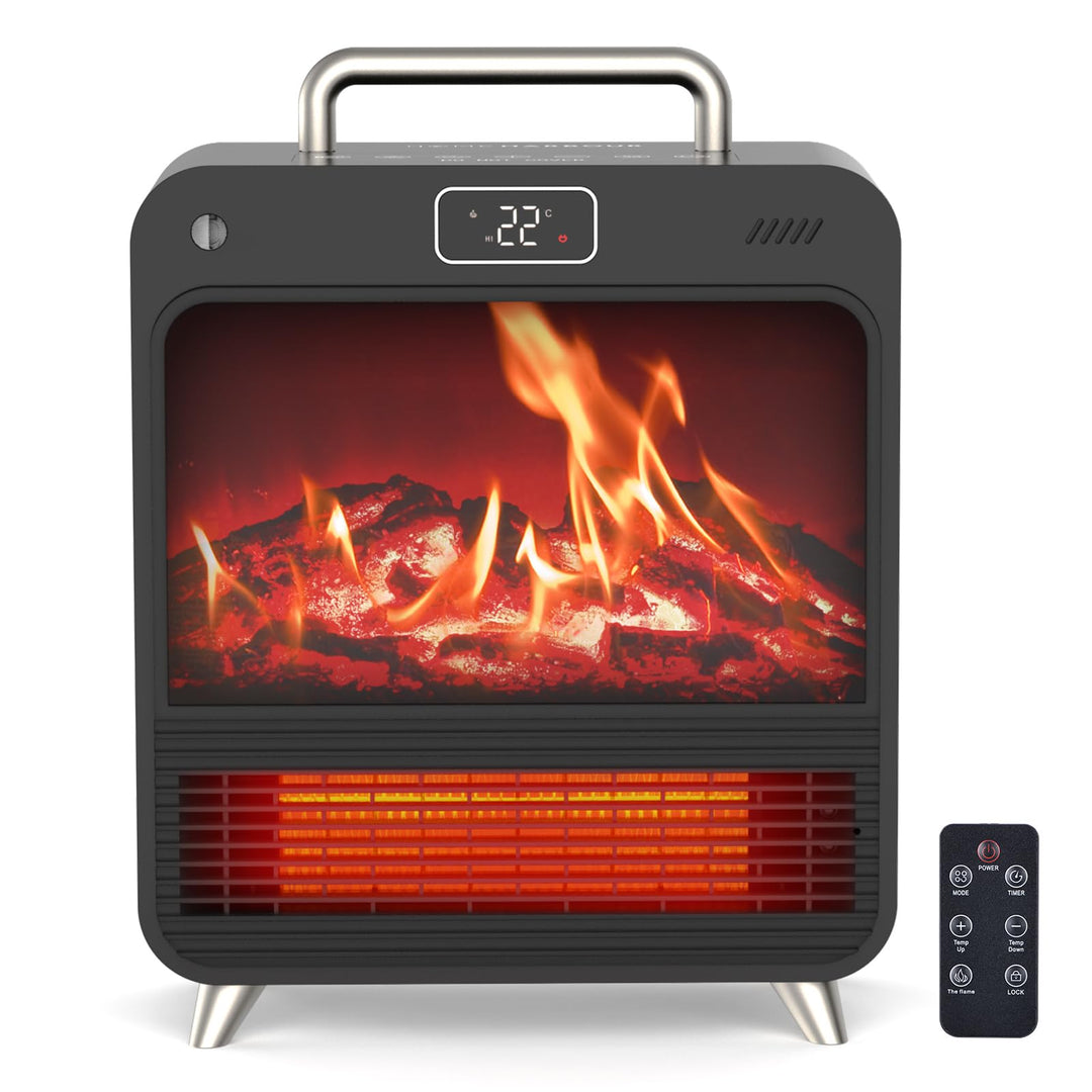 Heizlüfter Energiesparend 1500W, PTC Keramik Heizung mit 4 Modi & Thermostat, Erlebe leisen Komfort