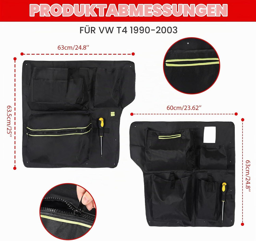 Scheunentor-Aufbewahrungsorganizer kompatibel mit VW T4 1990-2003, 2 Pcs Scheunentür Lagerorganisato